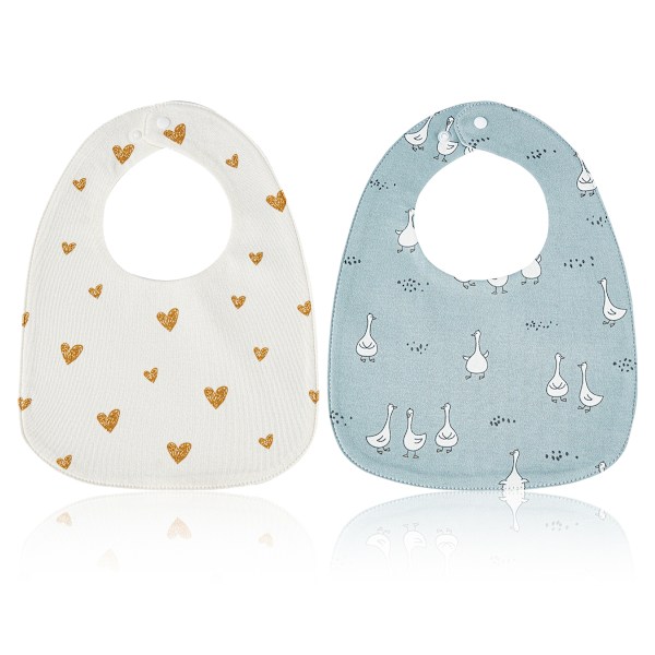 2 st Babyhaklappar Dregelhaklappar för Unisex Pojkar Flickor, Mjuka Bomullshaklappar för Tandsprickning och Dregel Style 1