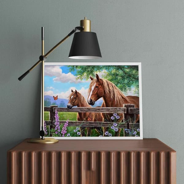 5D Diamantmaleri Sæt 30x40cm DIY Farverig Hest Diamant Kunst Sæt