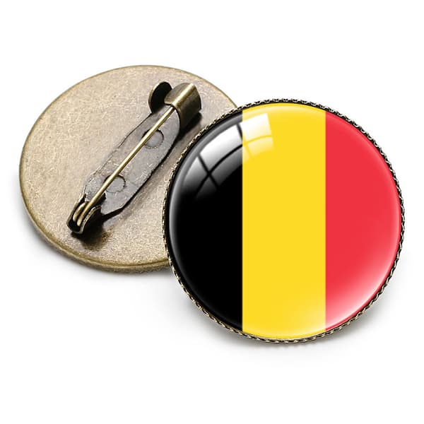 Belgisk flagg metallbrosje