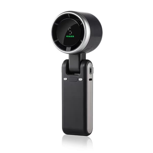 Sammenklappelig Håndholdt Turboventilator med 5 Hastighedsindstillinger, USB-C Opladning, Smart Digitalt Display - Sort