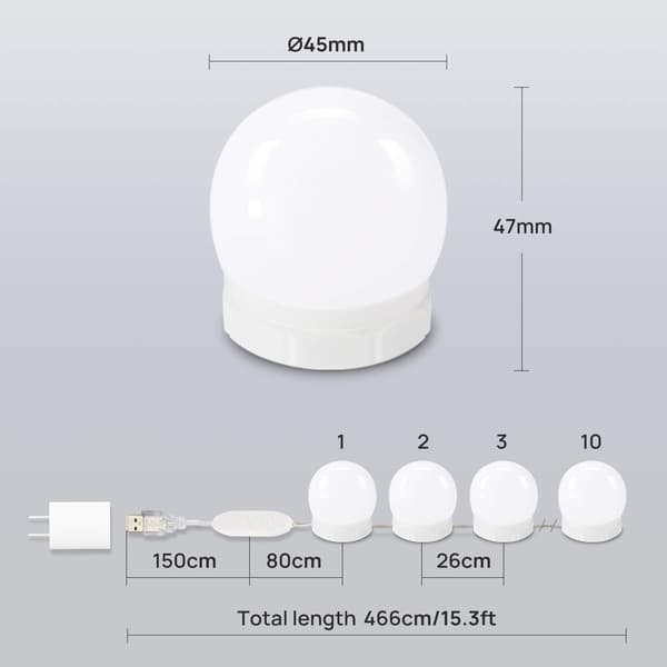 Hollywood Style LED Vanity Spejl Lys Sæt - Vanity Lys