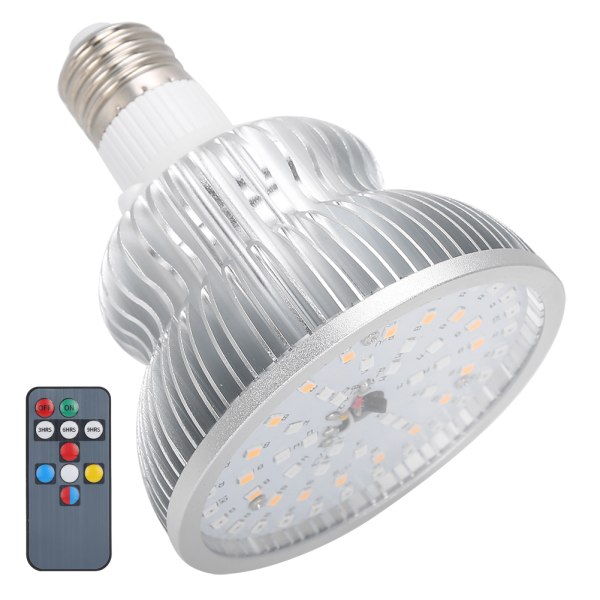 50W 64LED inomhusväxtlampa med fjärrkontroll, fullspektrum växtlampa med timerfunktion