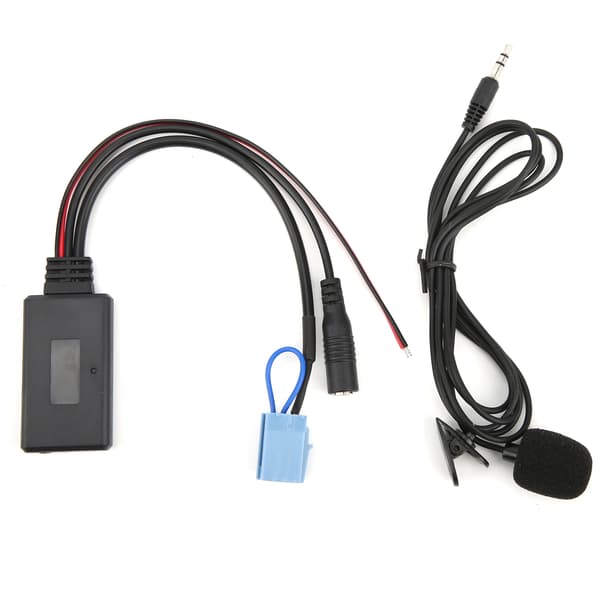 Bluetooth-ljudadapter för bilstereo AUX-ingång med mikrofon, handsfree-samtal, plug-and-play Bluetooth AUX-modul, anslutning av extern enhet, hög