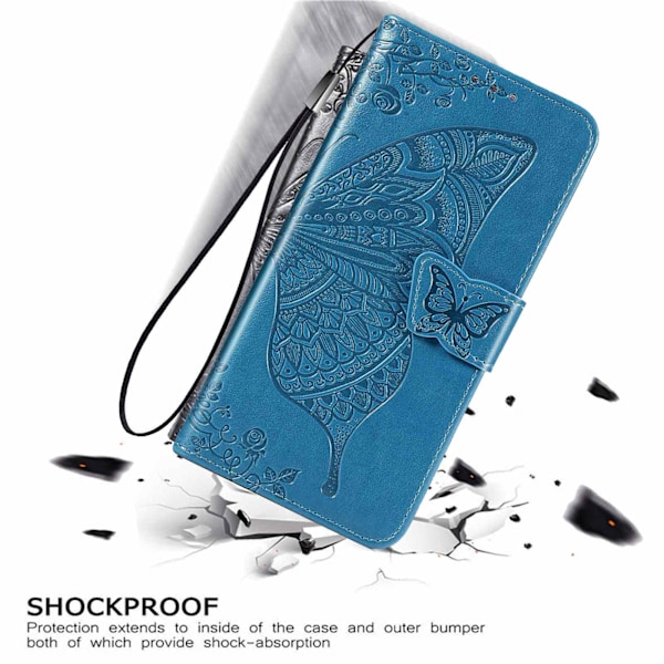 iPhone 11 Mobilskal, iPhone 11 Skal med Korthållare Ställ Kickstand för Kvinnor Flickor Pojkar, iPhone 11 Plånbok Sött Robust PU Läder Flip Blue for iPhone 11