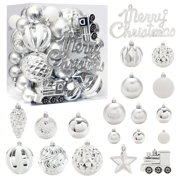 65PCS Christmas Balls Ornaments, Painted Shatterproof Festive