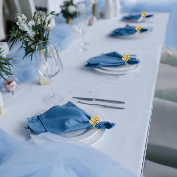 6 stk. bladservietringe, metalservietring servietholder serviet