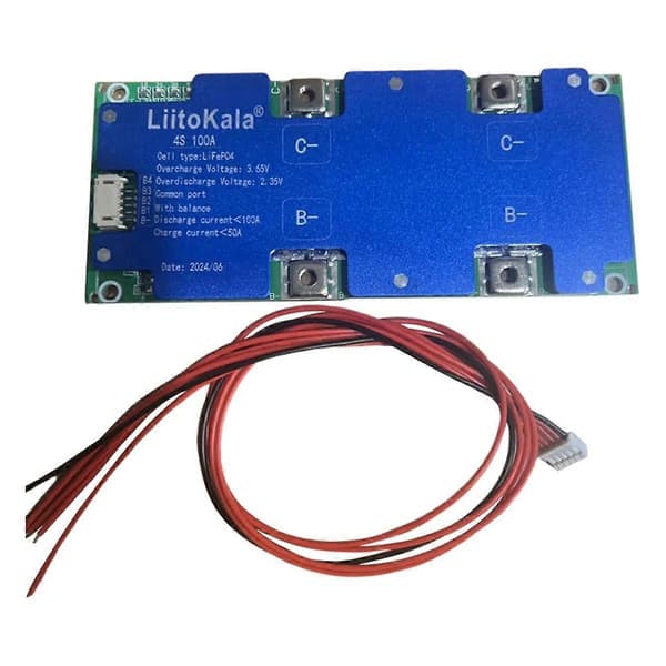 4S 12V 100A LiFePo4 Litiumjernfosfat Batteribeskyttelseskretskort med balansert lading