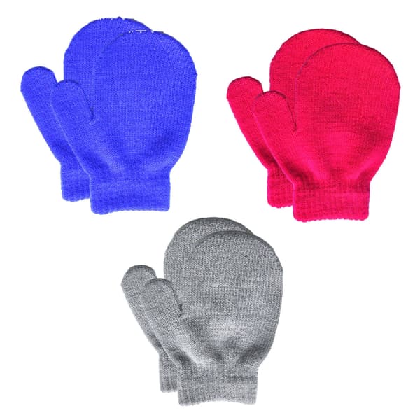 Småbarnsvantar Varma nyföddsvantar Baby flickor pojkar vinterhandskar Sky blue + light grey + plum red