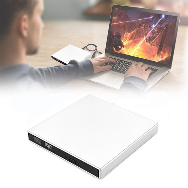 Extern DVD-enhet, USB 3.0 bärbar CD/DVD +/-RW-enhet/DVD