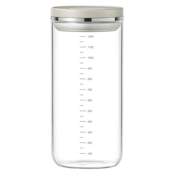 Tryckförseglad tank i högt borosilikatglas, lufttät rund behållare, set L