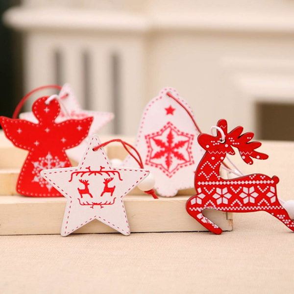Weihnachtsbaumschmuck 24 Stück Holz Weihnachten Anhänger