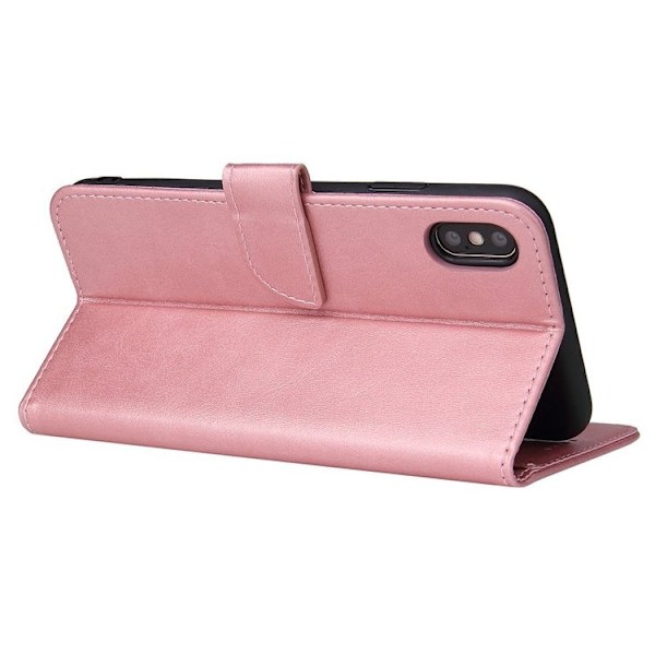 iPhone X/XS - Solid 4-FACK Läderfodral Roséguld Apple iPhone X/XS