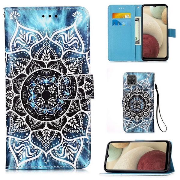 Plånboksfodral Samsung Galaxy A12 - Blå Mandala