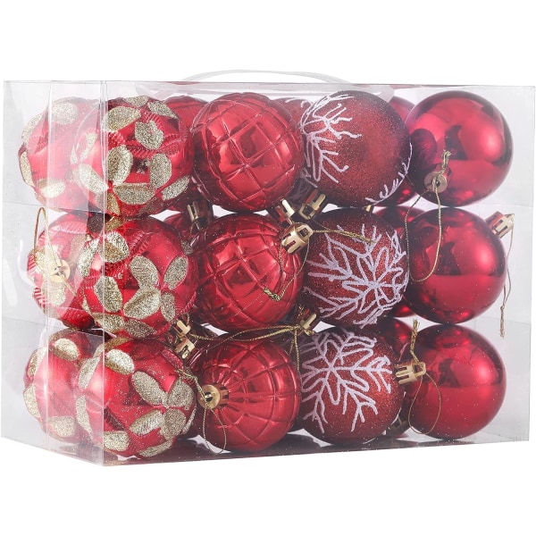 Christmas Balls Ornaments for Xmas Tree 24ct 2.36"/60mm