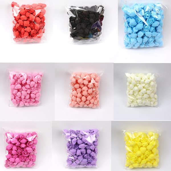 3.5cm Artificial Roses, 100-pack, DIY Foam Flower Buds, Decoration Material