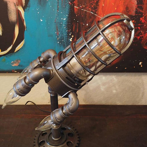 Steampunk-lampa Industriell Steampunk-lampa Nattlampa Hem