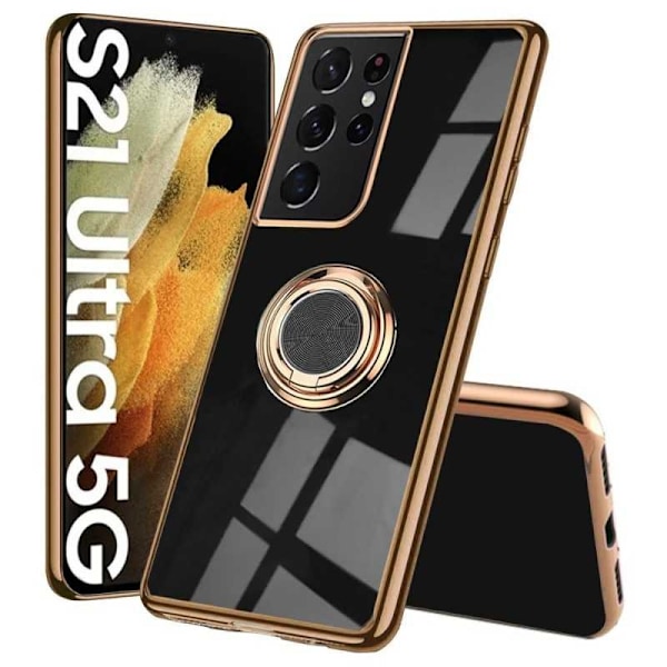 Samsung S21 Ultra Elegant & Stöttåligt Skal med Ringhållare Flawless Mörkgrön Mörkgrön