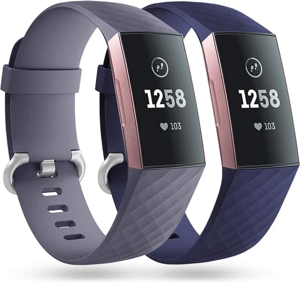 2-pakning erstatningsarmbånd kompatible med Fitbit Charge 3/Fitbit C