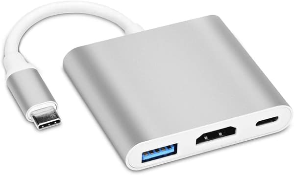 4K USB C till HDMI-adapter, 3 i 1 Typ C-omvandlarkabel för MacBo