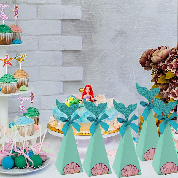 20PCS Mermaid Gift Box Party Mermaid Favor Bags Mermaid Candy