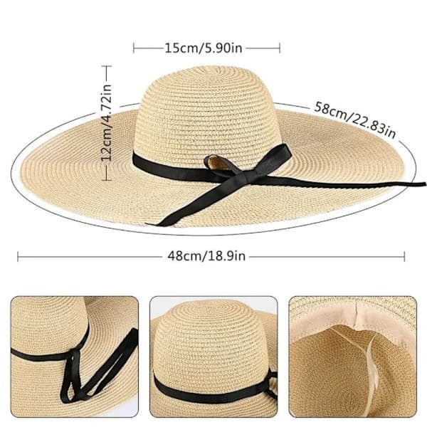 Solhatt for kvinner, sommerhatt, sammenleggbar