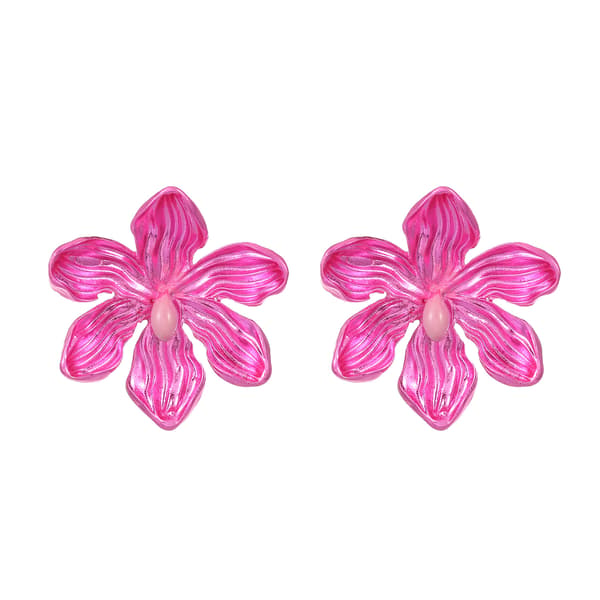 2 par farvede metal blomsterøreringe