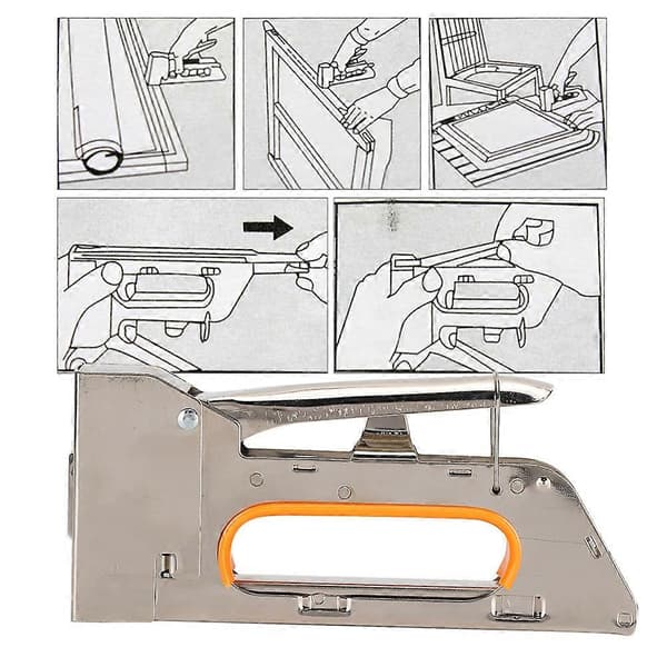 Manuel sømpistol indramning hæftemaskine håndbetjent sømværktøj U-type ergonomisk til lærred / bandage
