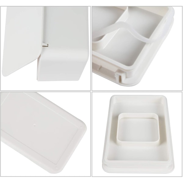 Våtservettsbox, babytorkbox, baby tissue box, våt toalettpappersbox, ansiktsservettsbox, hushålls- och kontorsplast våtservettdispenser med lock Weiß