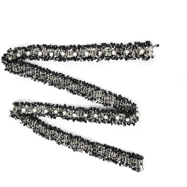 2 Yard Lång Spetskant DIY Dekorationsaccessoar Tyg Hemtextil Dekorativ Del (Svart)