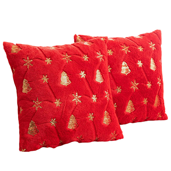 Julglitter plysch kuddfodral lätt lyx snö semester vardagsrum soffa dekoration Red gold