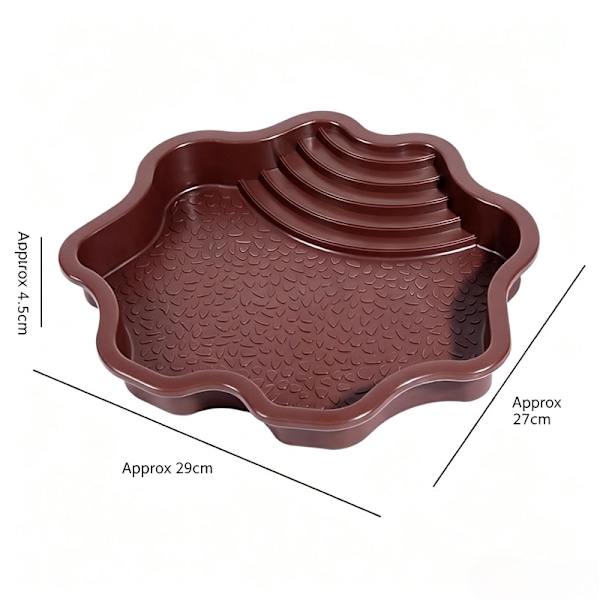 Trappet vandskål til krybdyr (skildpadde badekar) Reddish-brown