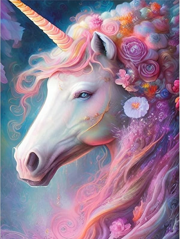 Unicorn 5D diamantmålningskit, djurmålningskonst för hemvägg