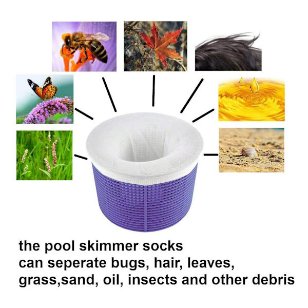 Pool Skimmer Filterstrumpa - Universal Poolfilterpåse (Vit, 20-pack)