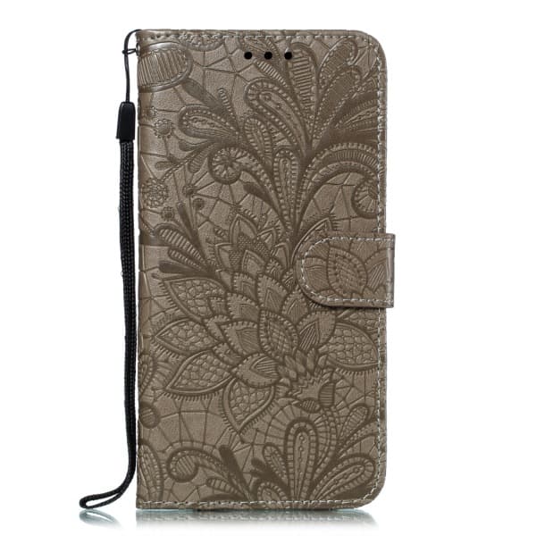 Präglat Spetsblomfodral för Samsung S22 gray