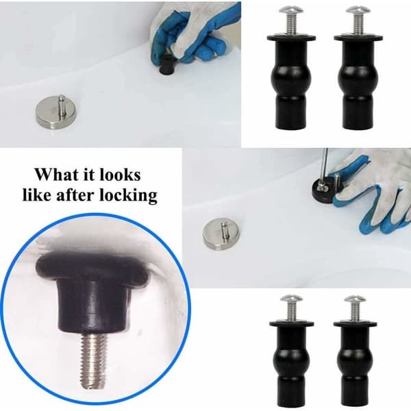 WC Sæde 2 Par Gummi Ekspanderende Bolte, 304 Rustfrit Stål WC Fi