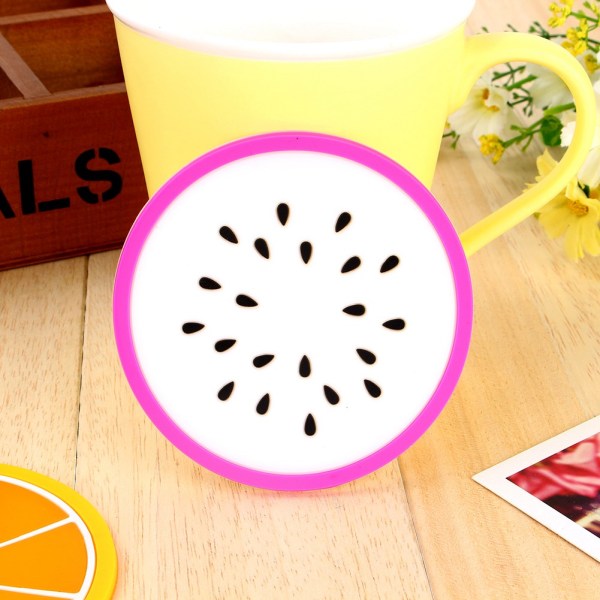 Härlig glasunderlägg Fruktform silikon tekopp Pad Anti-Slip Drink