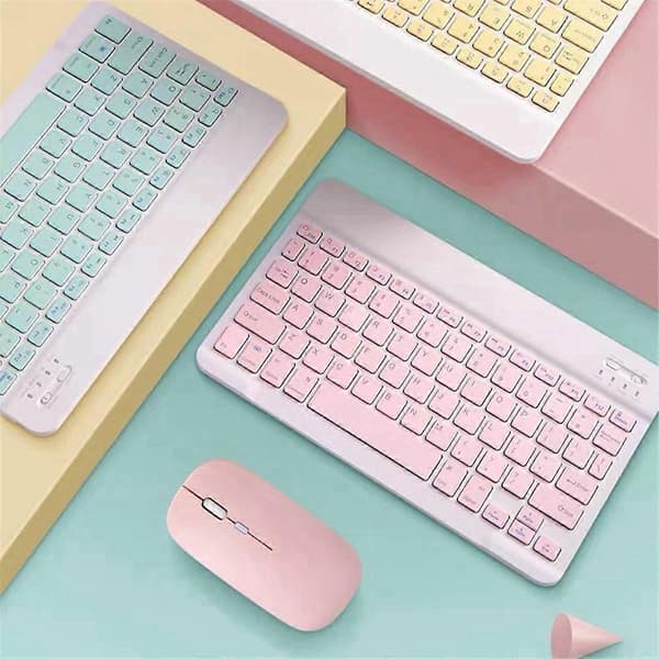 10 tommer genopladeligt Bluetooth-tastatur ultratyndt bærbart Bluetooth-tastatur til IOS, Android, enheder A
