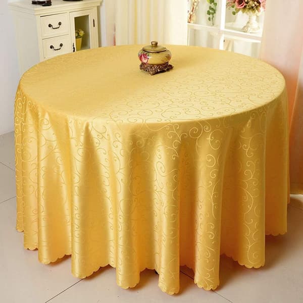 Jacquard-pöytäliina, rustiikkityylinen, pyöreä, polyesteri, keittiöön