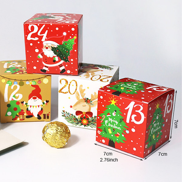 24pcs Christmas Advent Calendar Boxes Countdown to Christmas