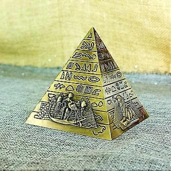 Egyptisk statue, skrivebordsdekorasjon, kontorpyramide, gave, pyramidebygningsstatue