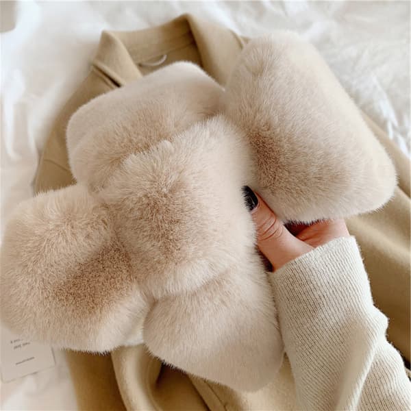 Huivi, Tekoturkis, Beige