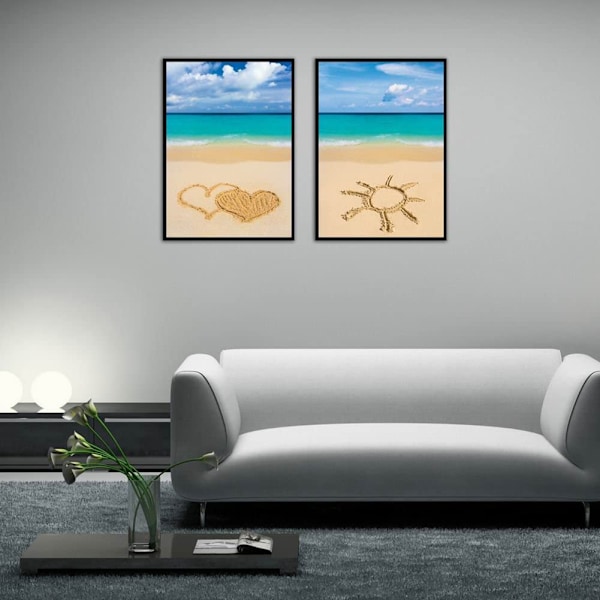 Strand och himmelmönster Canvas väggkonst Målning Tryckt bild