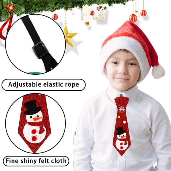 6 stk. jule slips  Julemand Juletræ Snemand Juledekoration Slips Elastisk Justerbart Slips til Voksne og Børn Julefrokost