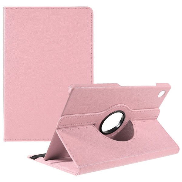 SKALO Samsung Tab A9+ 360 Litchi Fodral - Rosa Rosa