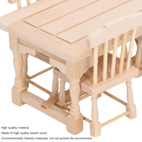 Miniatyr Matsalsset För Dockhus, Realistisk Design Trämöbelmodell Miljövänligt Material Robust Konstruktion Inredningsmodell Möbler (5 st)