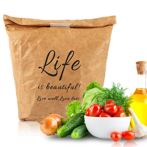 Lunchpåse i kraftpapper, miljövänligt Dupont-papper