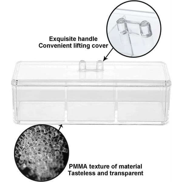 Bomullspinneholder, Bomullspinneholder med 3 rom, Akryl