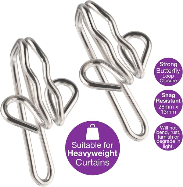 Kraftiga Metallgardinkrokar (50-pack) Gardiner, Draperier, Rynkband