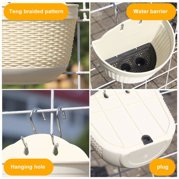Rattan Blomkruka Vägg Hängande Växtkruka Förvaringskorg för