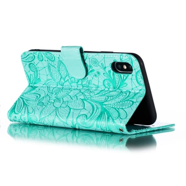 Preget blonde-mønstret flip-deksel til Samsung Note20 Ultra green